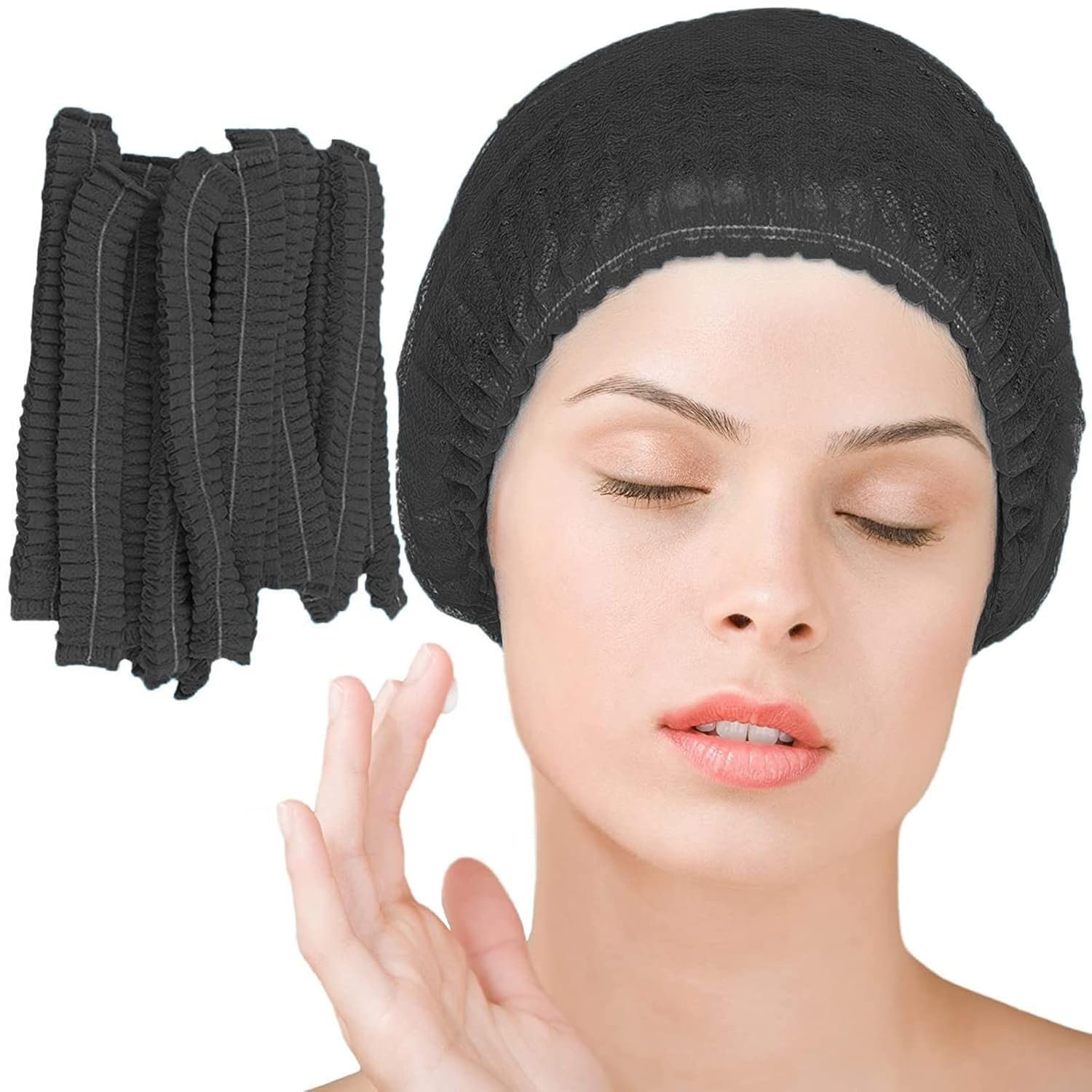 Bouffant Cap Black Disposable Non-Woven