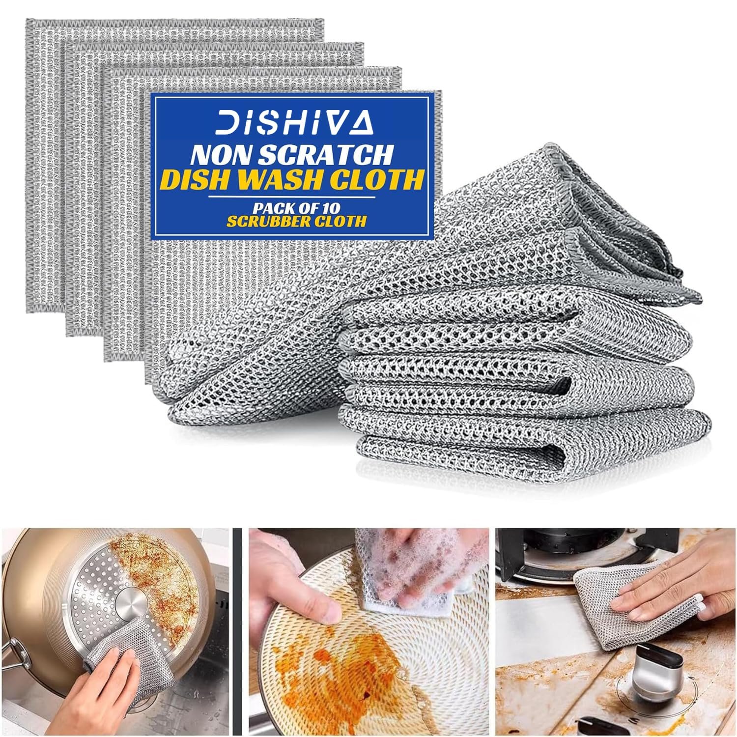 Dishcloth Single Layer - Multipurpose Wire Dishwashing Rags