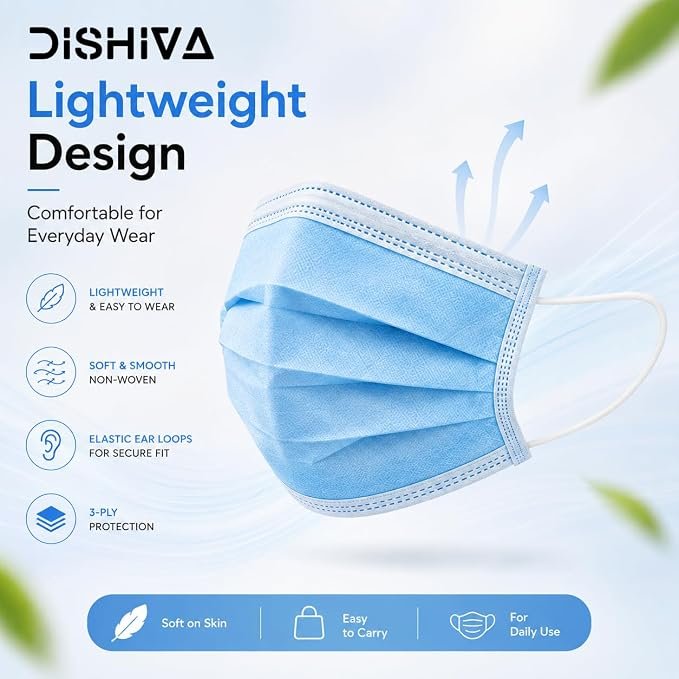 3 Ply Non-Woven Face Mask Blue