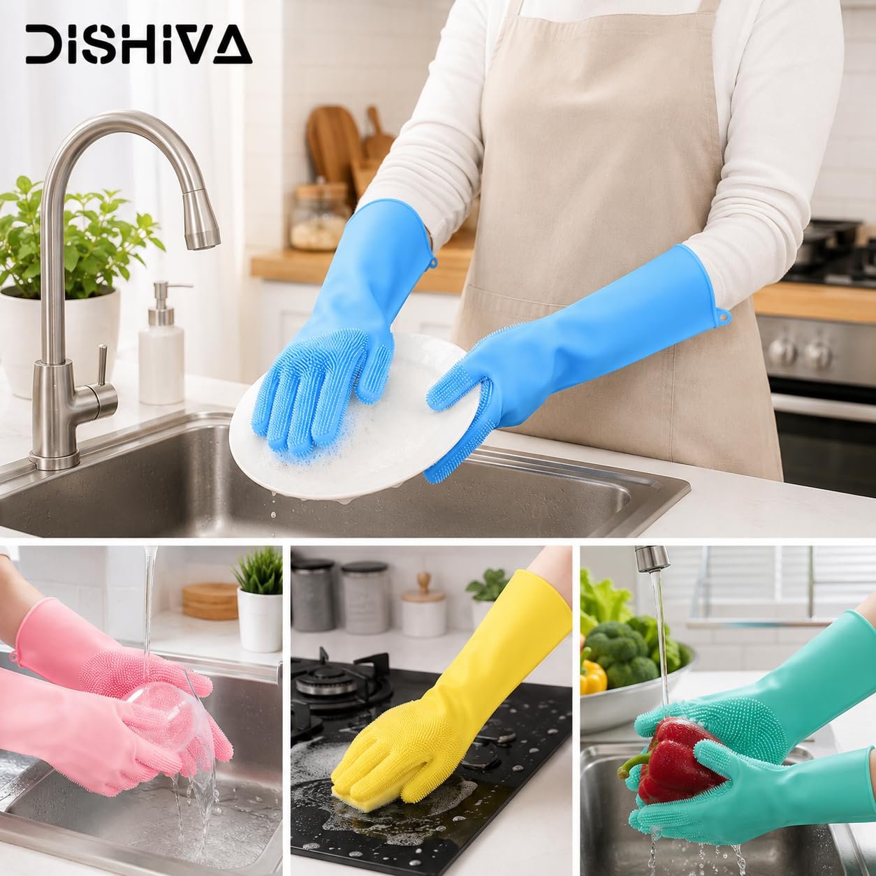 Reusable Silicone Cleaning Gloves